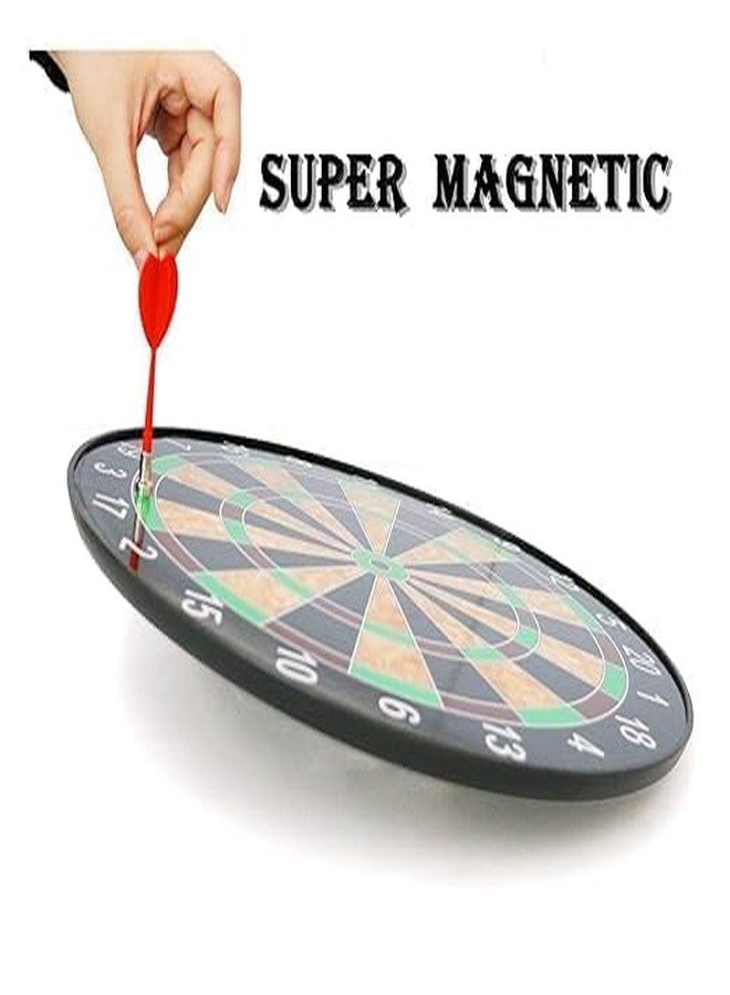 Coracy Round Magnetic Dartboard Board Game Set, Magnet Dart Board Game for Kids and Adults, Target Shooting Game, Indoor and Outdoor Magnetic Score Dartboard Kit with 6 Darts (34 Cm), Multicolor - Image 4